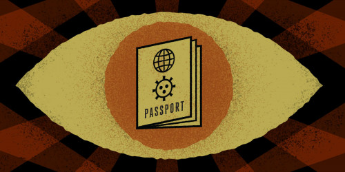 vaccine passport covid passport image with eye in background